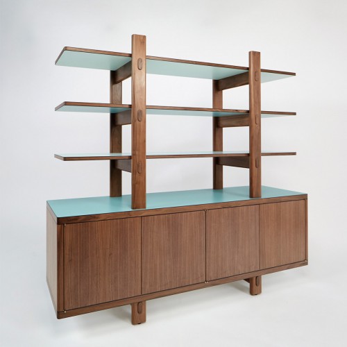 Jenson Room Divider Walnut Angle 1