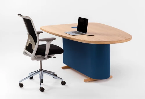 Joli video Conferencing Table Blu Spazio Angle Side With Chair 1
