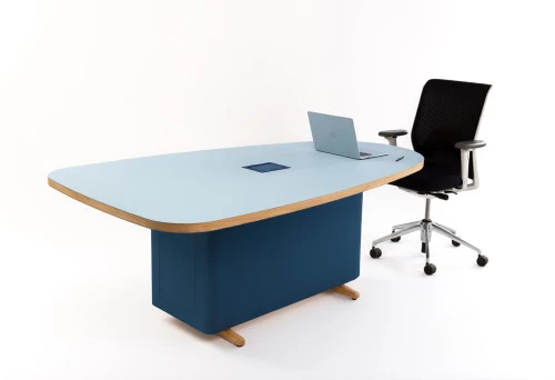 Joli video Conferencing Table Blu Spazio Angle With Chair 1