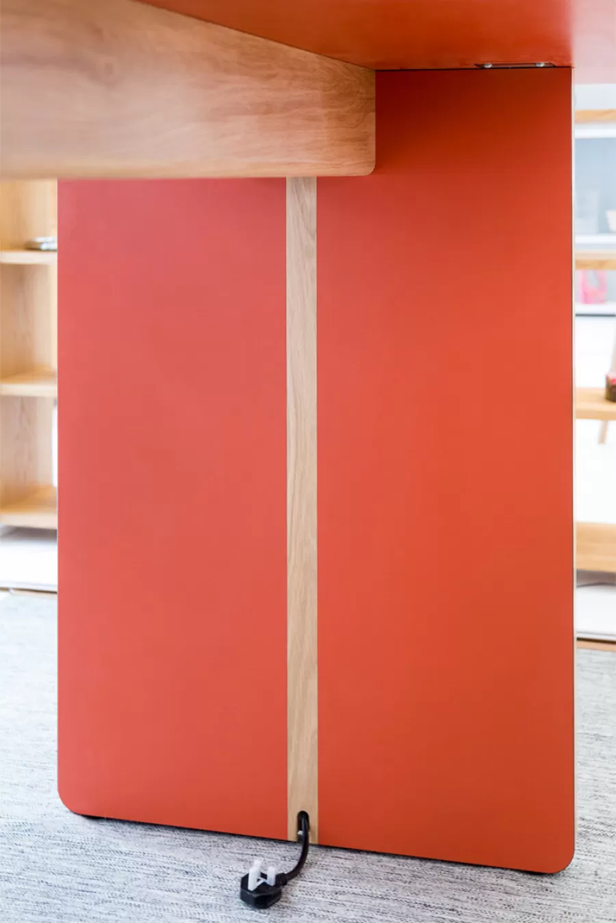 Cable management within table leg 1